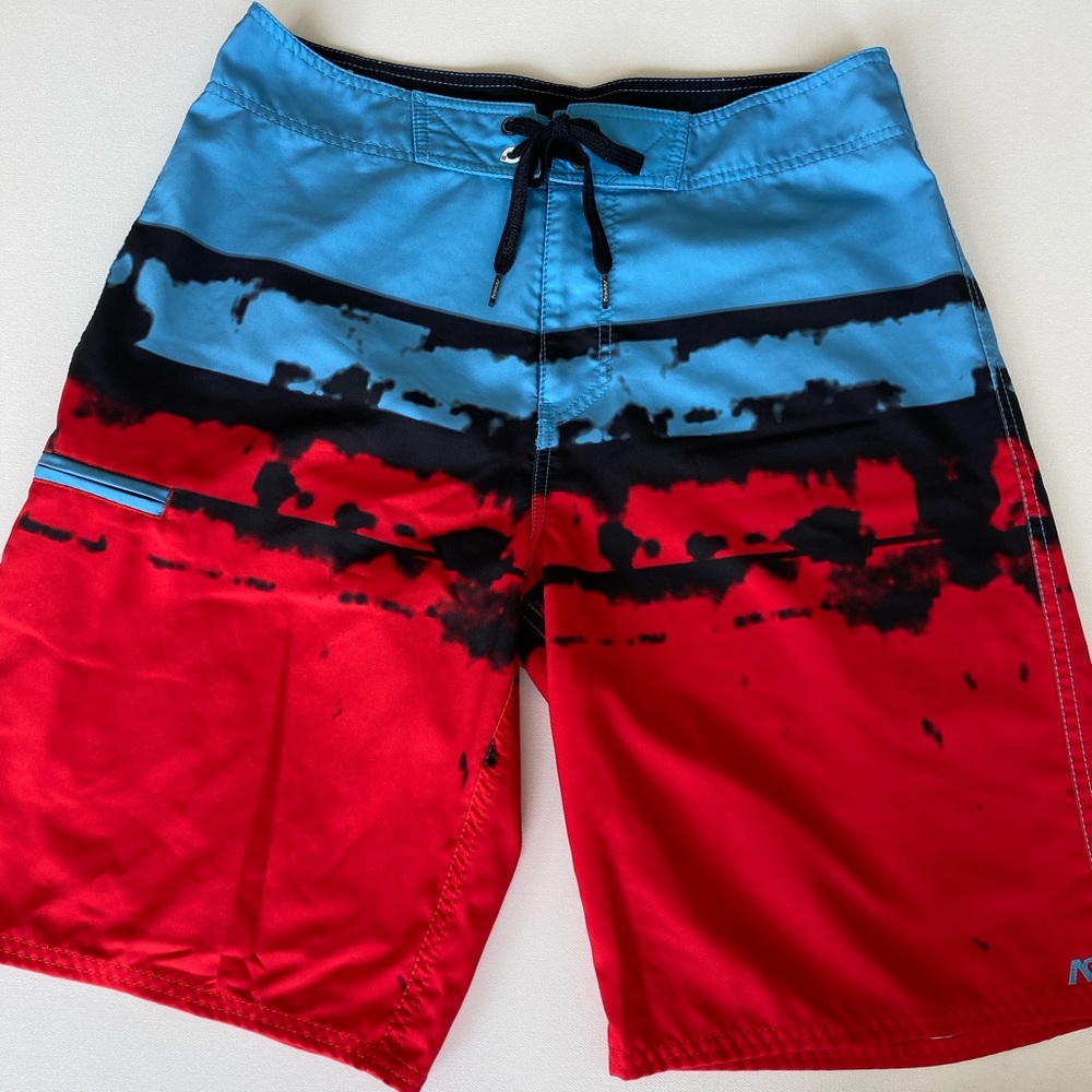Mens size 33 Analog swim trunks 🩳 🌊 Red Blue Blk